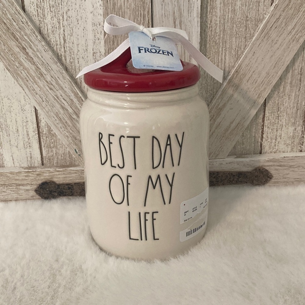 Rae Dunn Frozen Olaf Best Day Of My Life Baby Canister